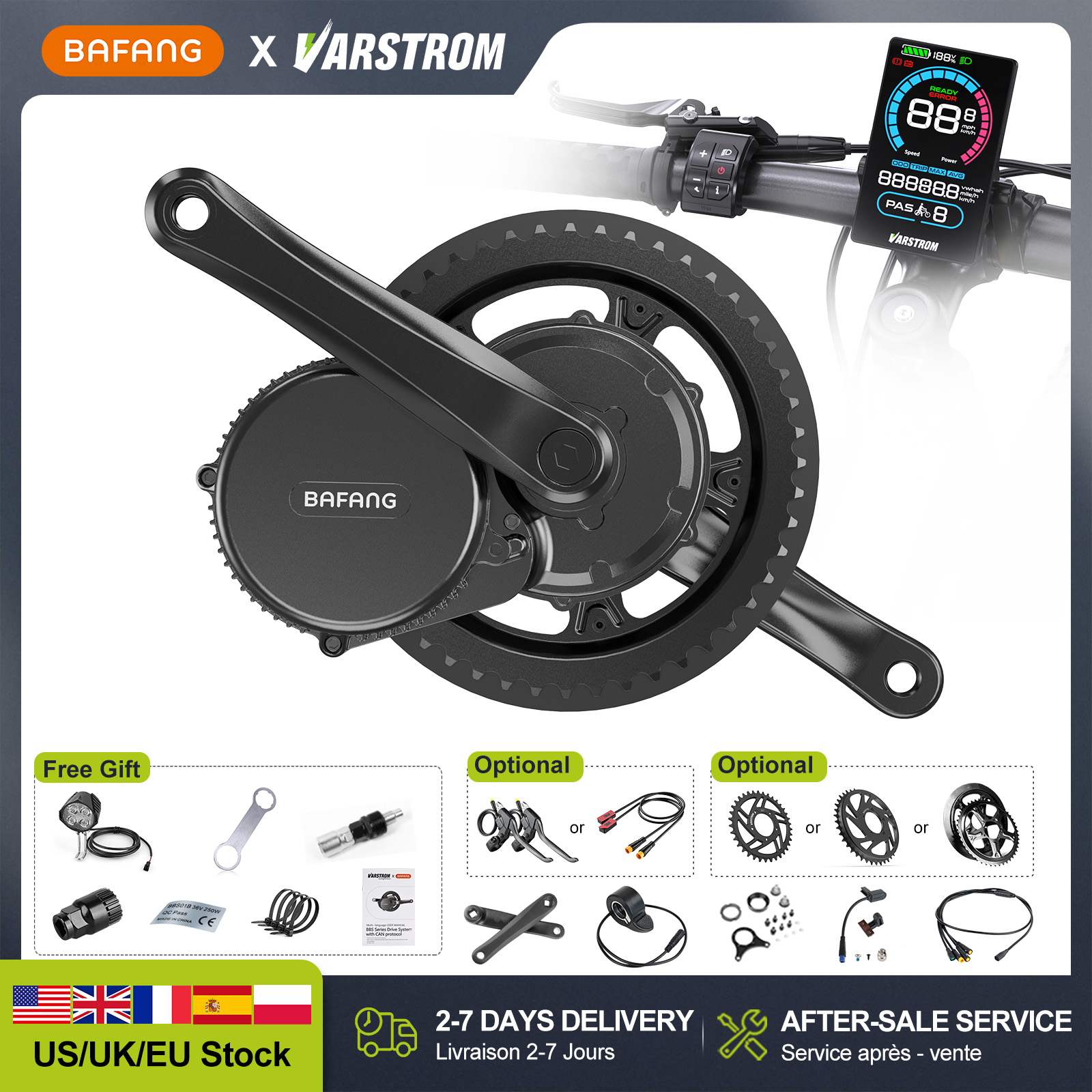 [Склад США] Электродвигатель B – обзор и цена Mid Drive Conversion Kit 1000W
